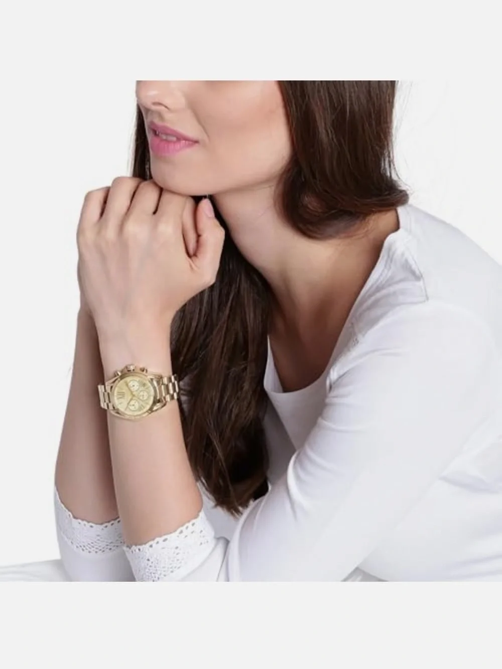 MICHAEL KORS MK5798 Quartz Analog Women Gold-Dial Gold-Band Wristwatcg